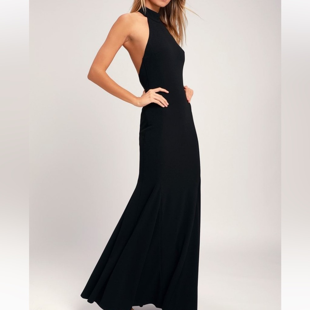 NWT Black BHLDN gown with slit.